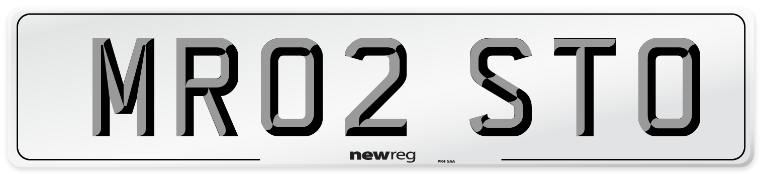 MR02 STO Number Plate from New Reg